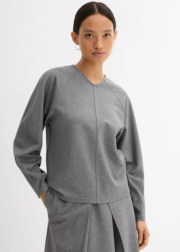 T-shirt manches longues confortable en jersey milano, bonprix