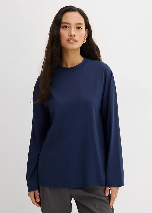 T-shirt manches longues en matière fluide, bonprix
