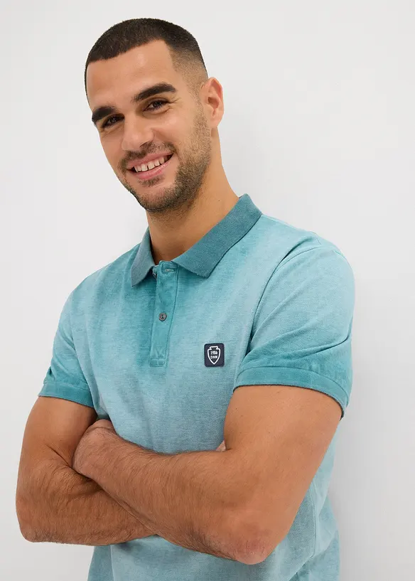 Polo en maille piquée, aspect délavé, bonprix