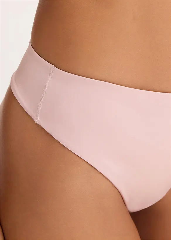 Lot de 2 strings taille haute en matière brillante, bonprix