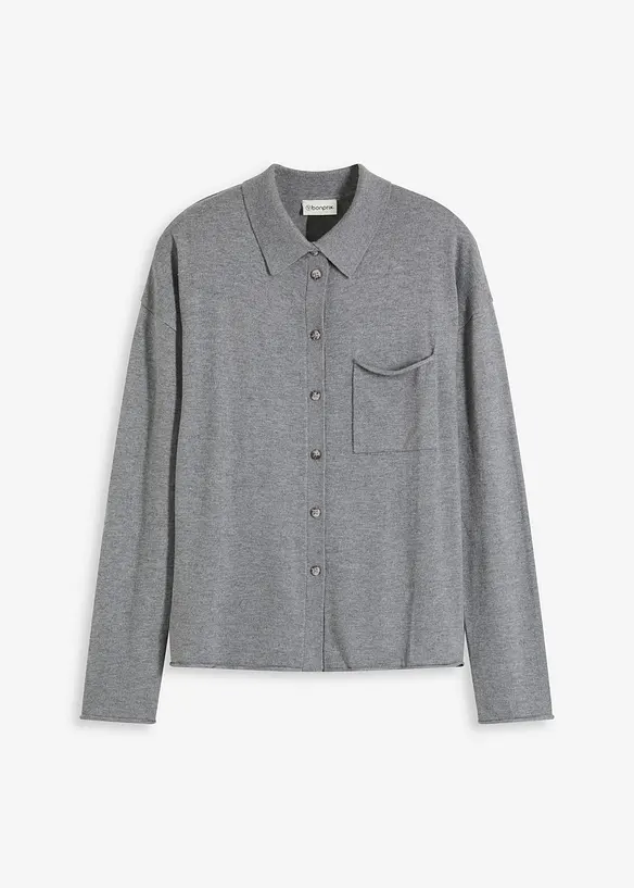 Gilet en fine maille à col chemise, bonprix