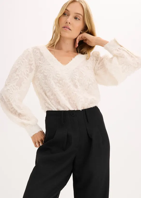 Pantalon aspect laine, bonprix