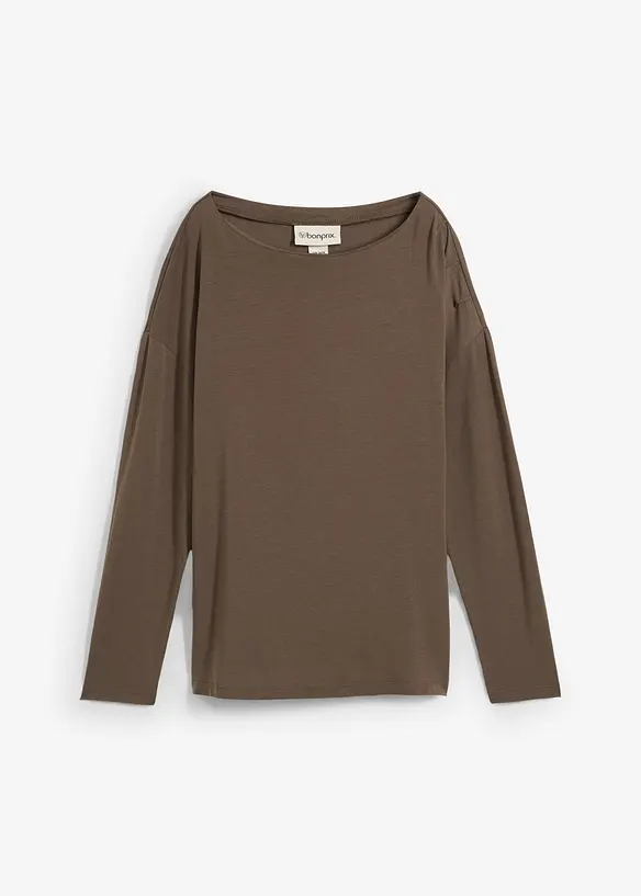 T-shirt manches longues en viscose extensible, bonprix