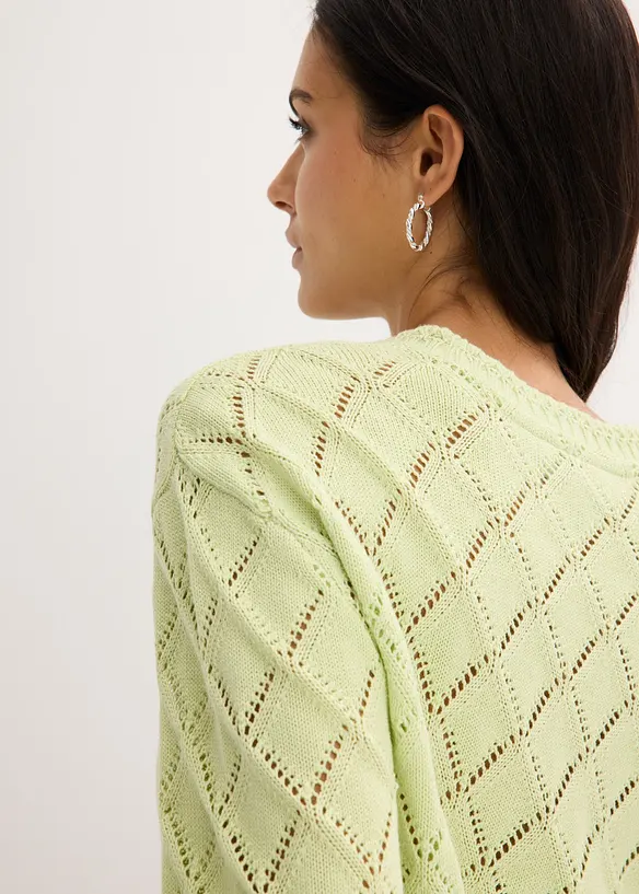 Gilet en maille ajourée, bonprix