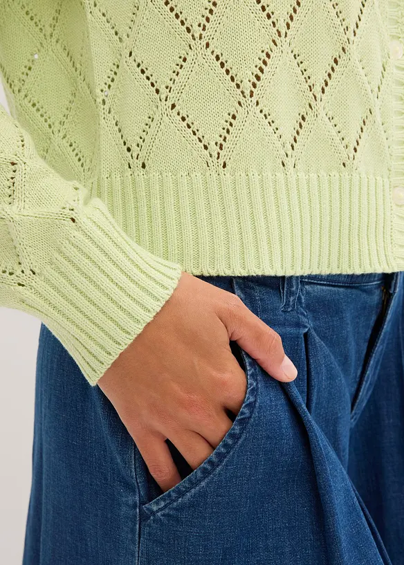 Gilet en maille ajourée, bonprix