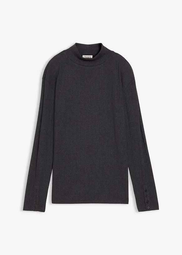 T-shirt manches longues côtelé, bonprix