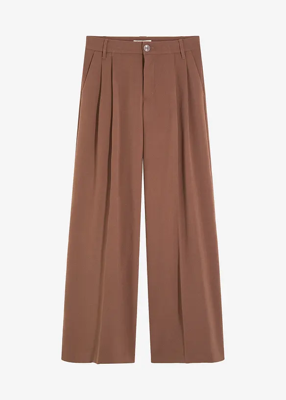 Pantalon fluide à pinces en viscose mélangée, bonprix
