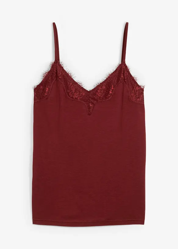 Top avec laine et dentelle, bonprix