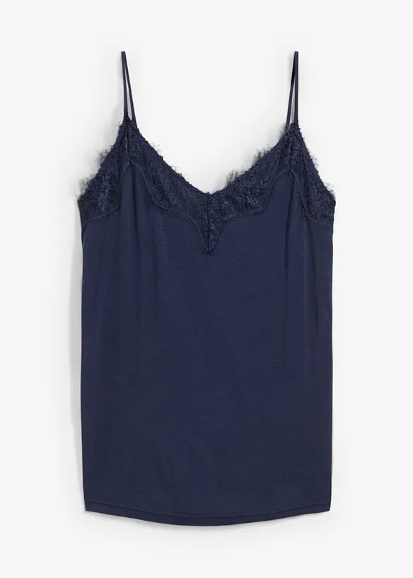 Top avec laine et dentelle, bonprix