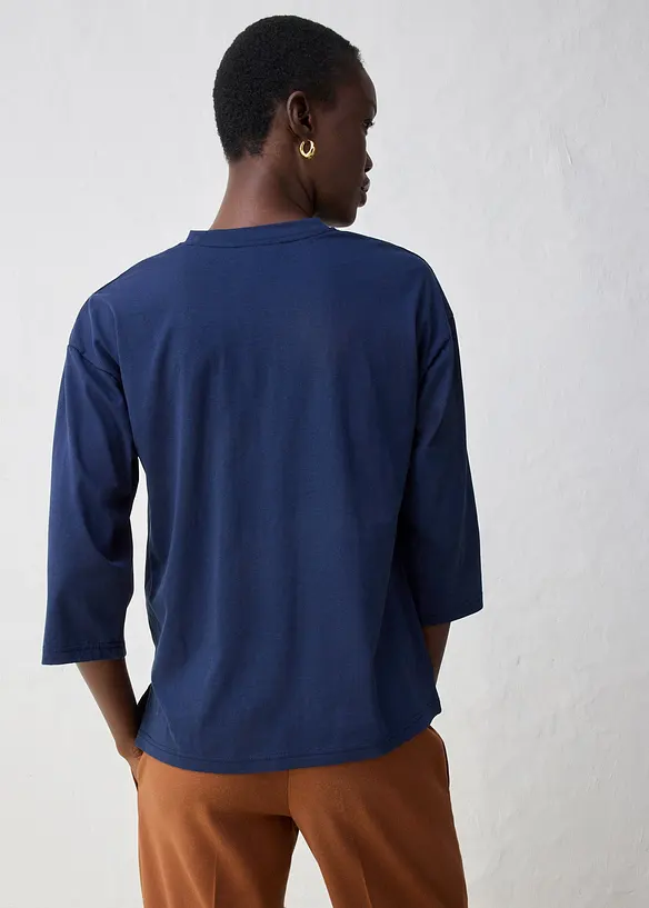 T-shirt coupe trapèze avec soie, bonprix