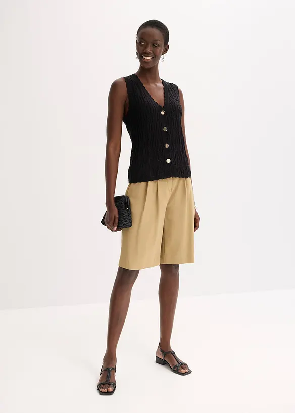 Gilet sans manches en maille ajourée, bonprix