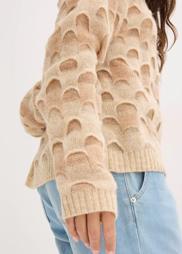Pull oversize en doux mélange laine et alpaga, bonprix
