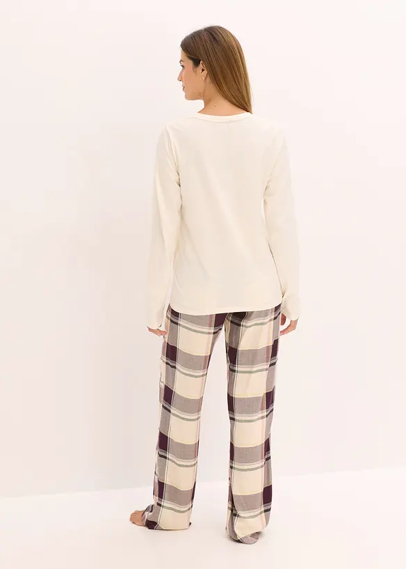 Pyjama avec pantalon tissé doux et pochette cadeau, bonprix