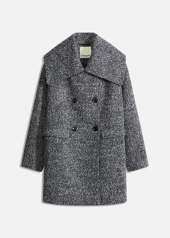 Manteau court aspect laine chinée, bonprix