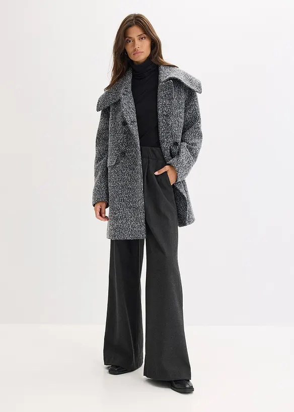 Manteau court aspect laine chinée, bonprix