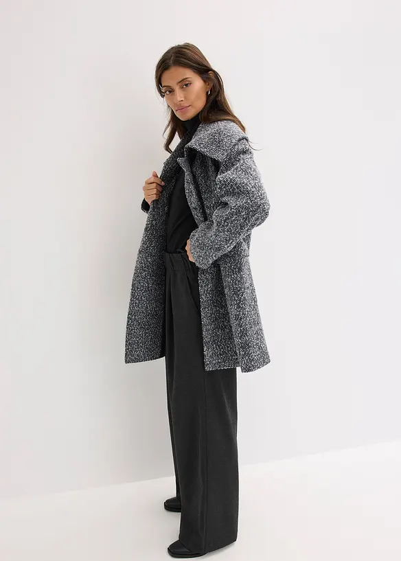 Manteau court aspect laine chinée, bonprix