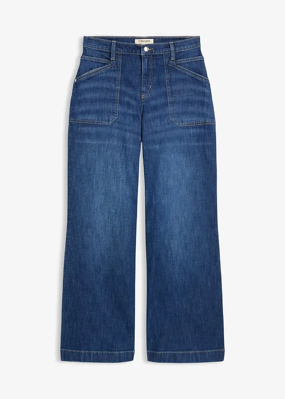 Jean large taille mi-haute avec poches plaquées, bonprix