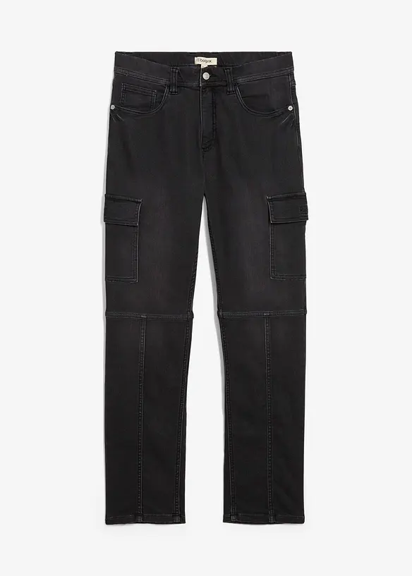 Jean cargo Regular à taille élastiquée, droit, bonprix