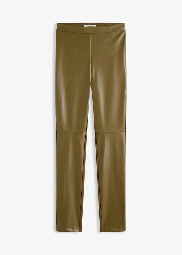 Pantalon bi-matière jersey milano et enduit devant, bonprix