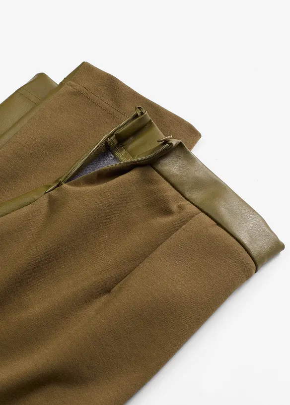 Pantalon bi-matière jersey milano et enduit devant, bonprix