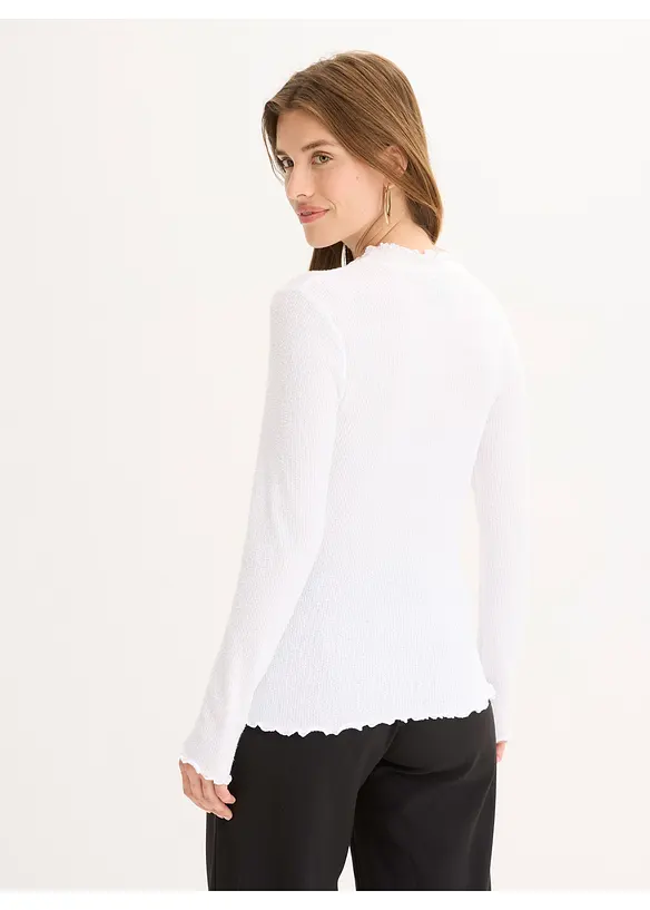 T-shirt côtelé en viscose majoritaire, bonprix