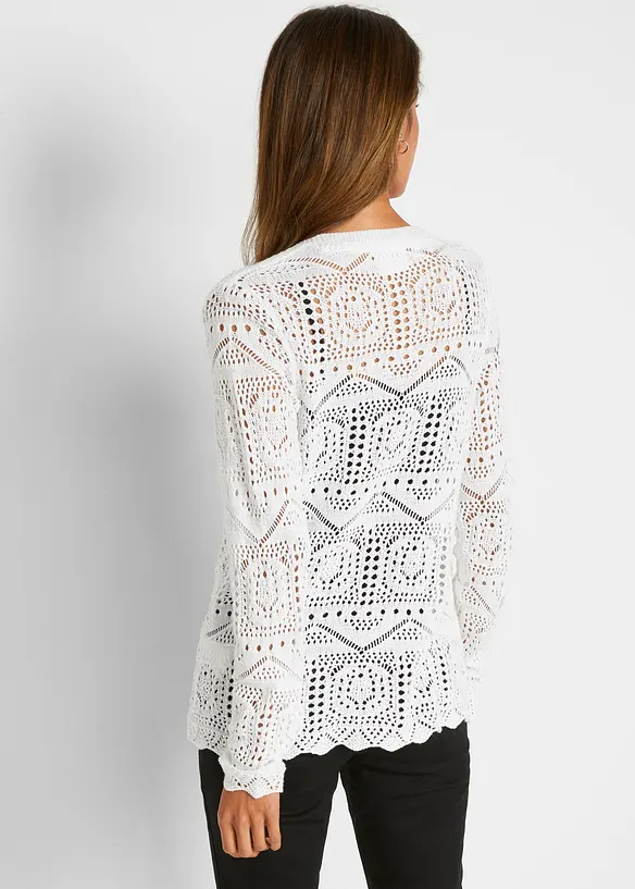 Gilet en maille ajourée, bonprix