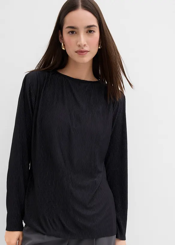 T-shirt manches longues texturé, bonprix