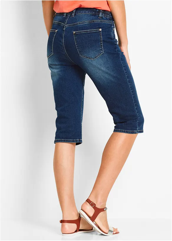 Bermuda en jean, taille mi-haute élastiquée, bonprix