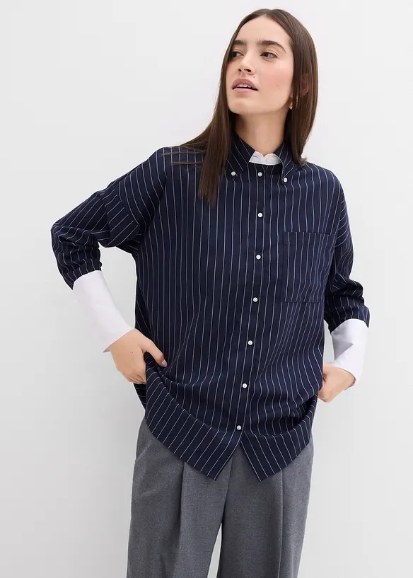 Chemise à rayures tennis, viscose mélangée, bonprix