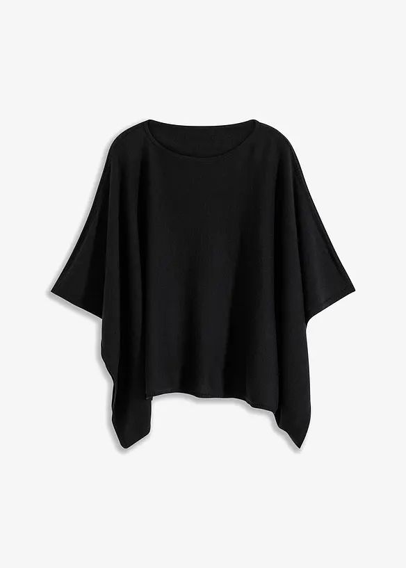 Poncho court en laine, bonprix