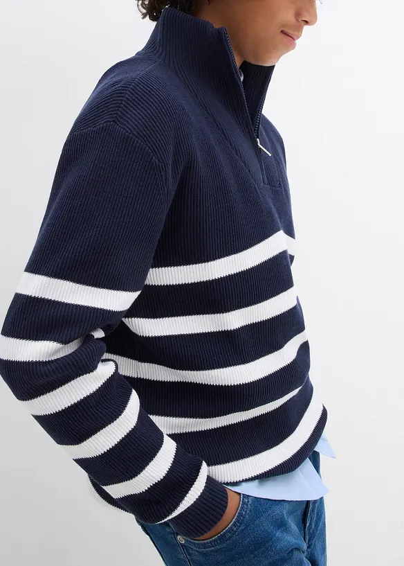 Pull camionneur en fine maille 100% coton, bonprix
