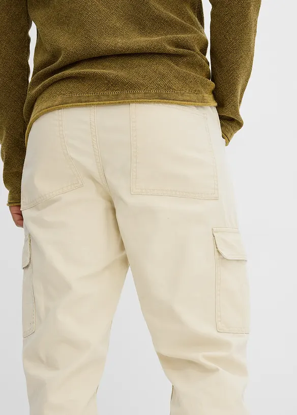 Pantalon cargo droit en toile de coton, loose, bonprix