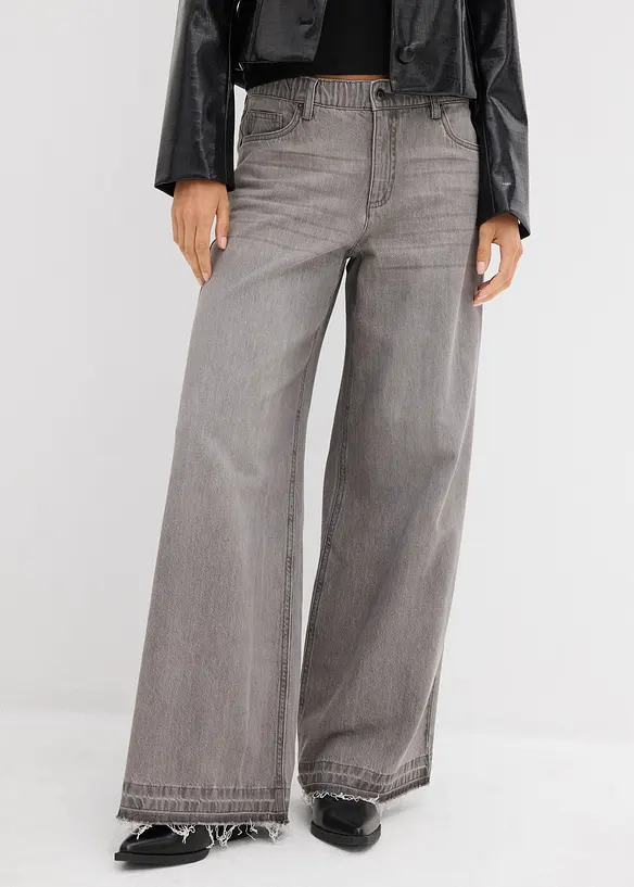 Jean large à taille mi-haute élastiquée, bonprix