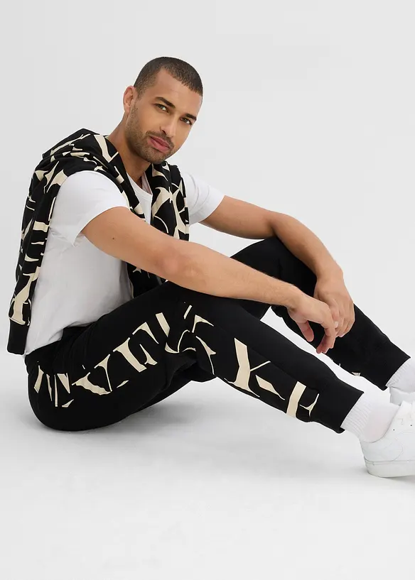 Pantalon de jogging avec empiècement, Regular, bonprix