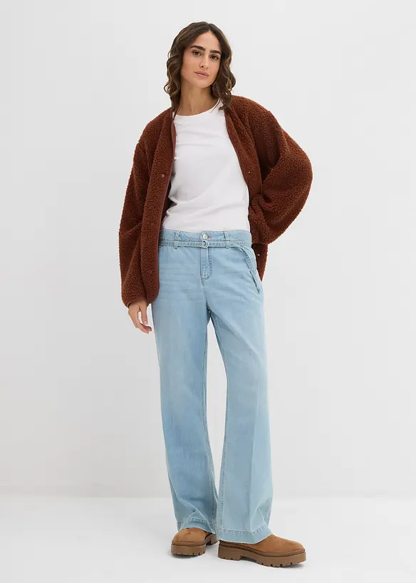 Jean large taille mi-haute avec ceinture, bonprix