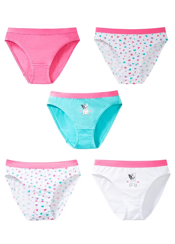 Lot de 5 slips coton, bonprix