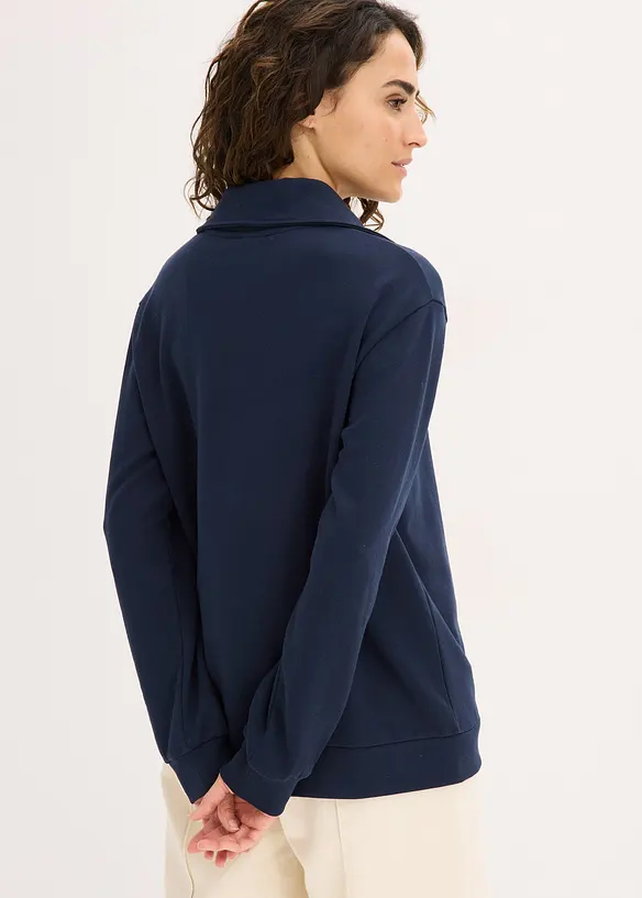 Sweat oversize à col zippé, bonprix