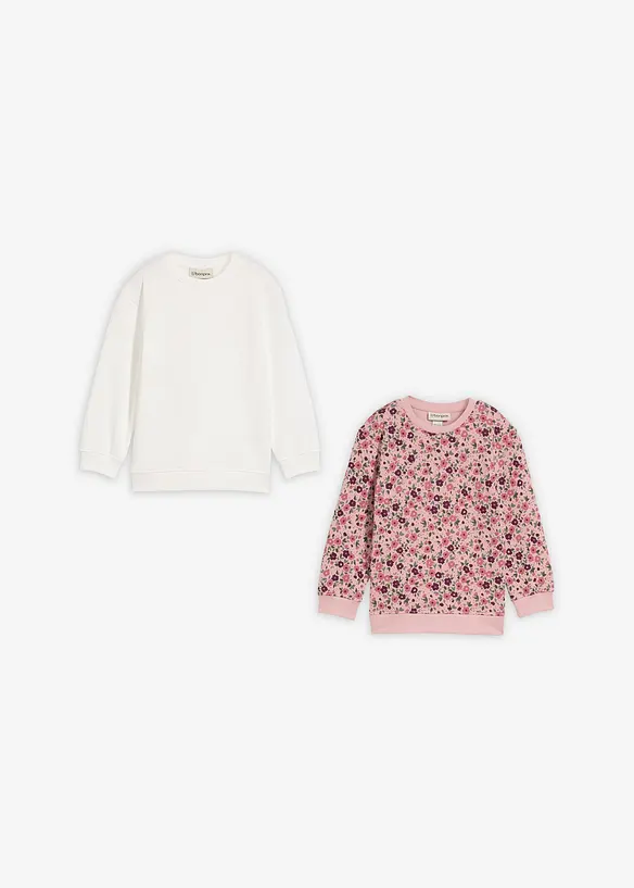 Lot de 2 sweat-shirts 100% coton, bonprix
