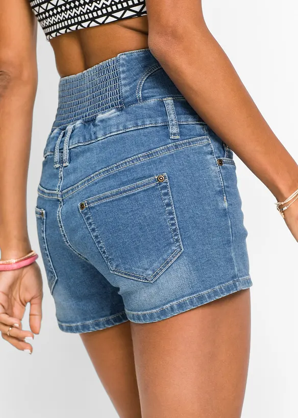 Short en jean taille haute, bonprix
