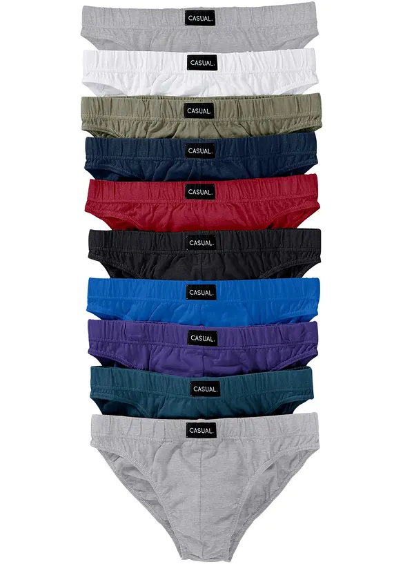 Lot de 10 slips coton, bonprix