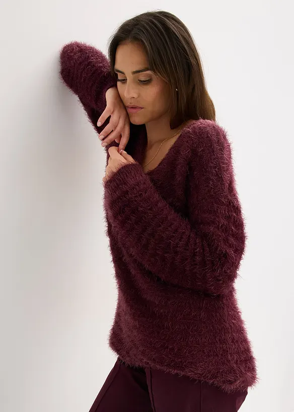 Pull long duveteux, bonprix
