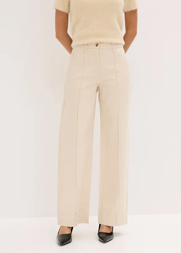 Pantalon en twill avec passepoil et poche gilet, bonprix