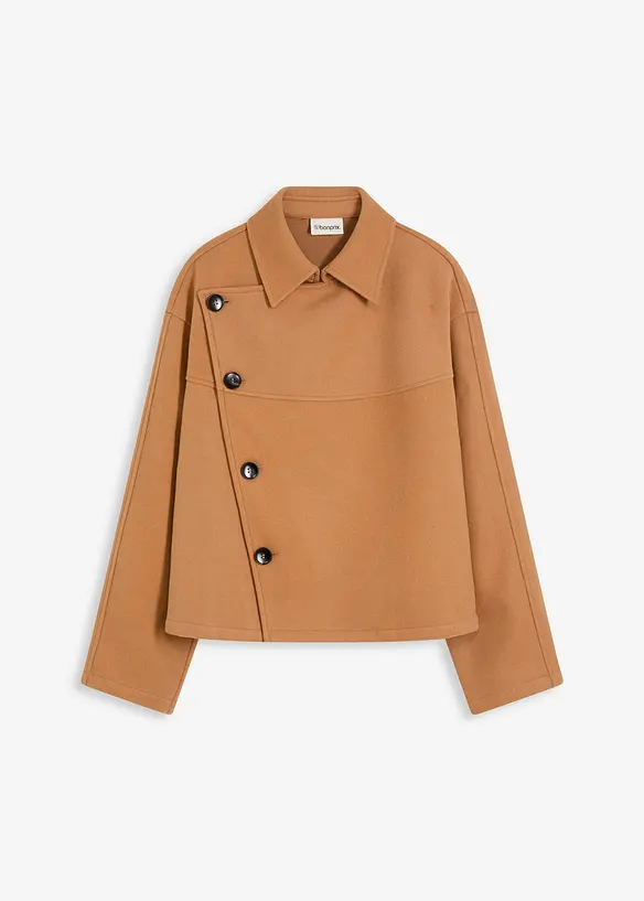 Veste aspect laine à boutons en diagonale, bonprix