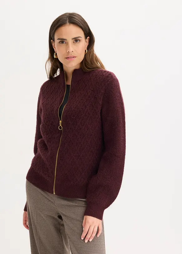 Gilet en maille torsadée, bonprix