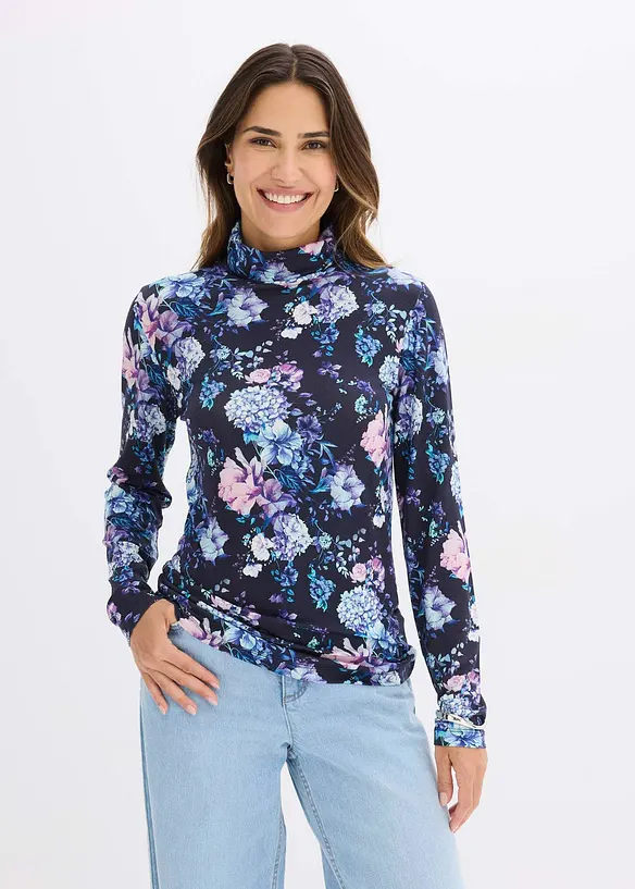 T-shirt manches longues en viscose douce et extensible, bonprix