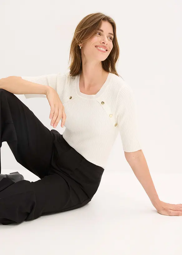 Pull en fine maille de viscose mélangée, bonprix