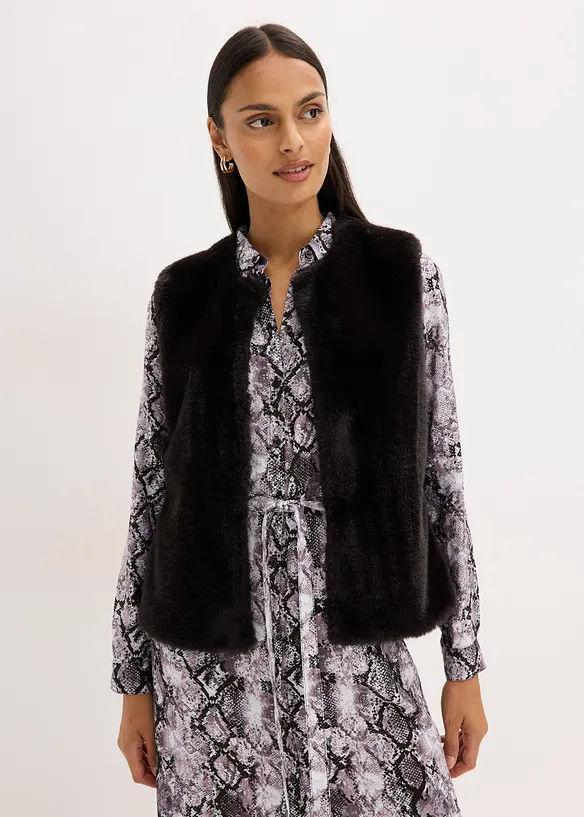 Gilet sans manches en teddy, bonprix