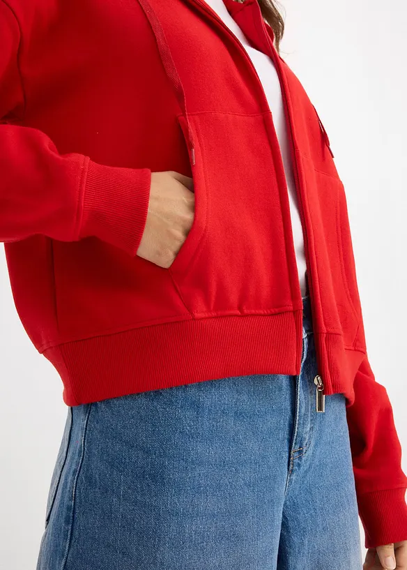 Sweat zippé en éponge douce, bonprix
