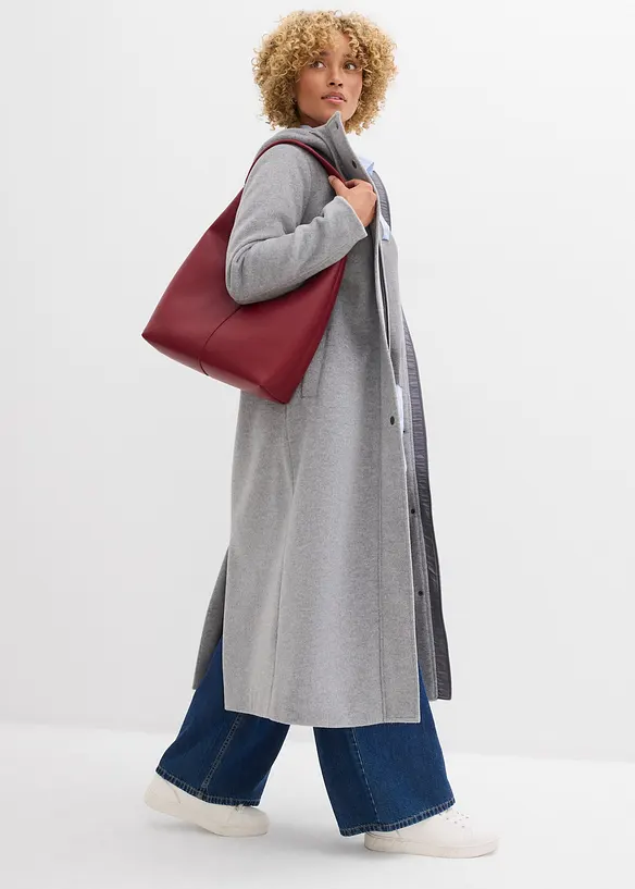 Manteau aspect laine, coupe longue, bonprix