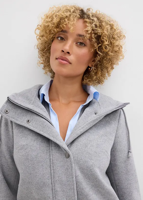 Manteau aspect laine, coupe longue, bonprix